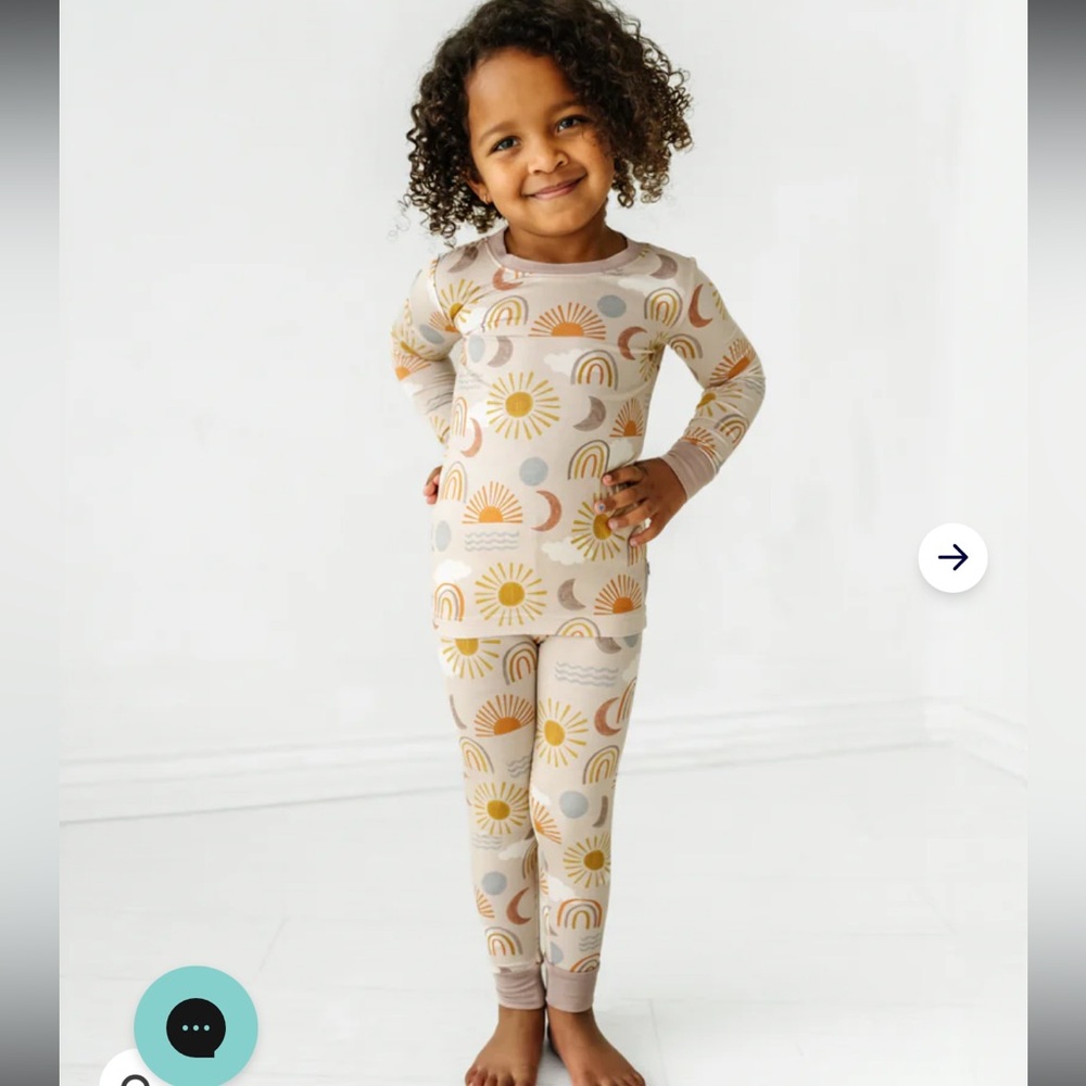 Little Sleepies Warm Waves Pajama Set with Sun and Rainbow